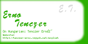 erno tenczer business card